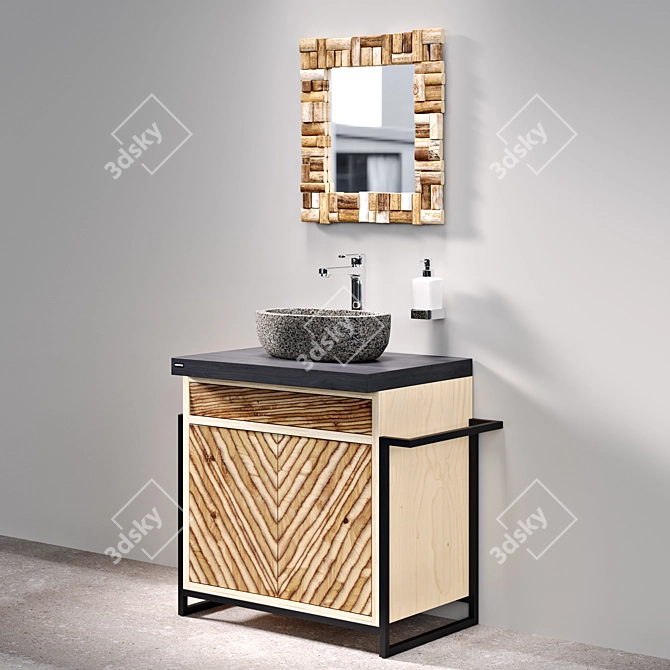 Archpole Vanity Set with Granite Sink 3D model image 2