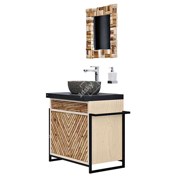 Archpole Vanity Set with Granite Sink 3D model image 7