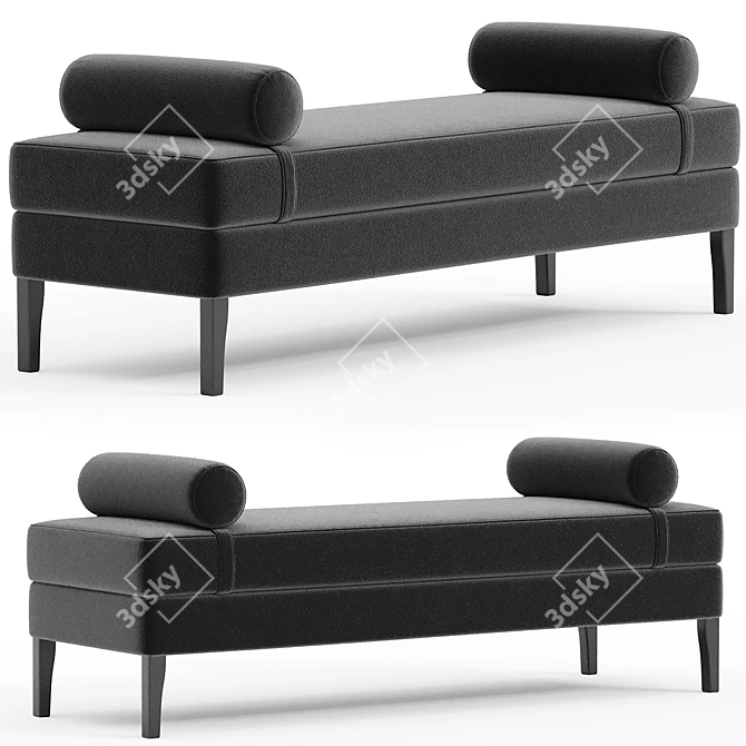 Luxurious Elegance Fabric Bench 3D model image 1