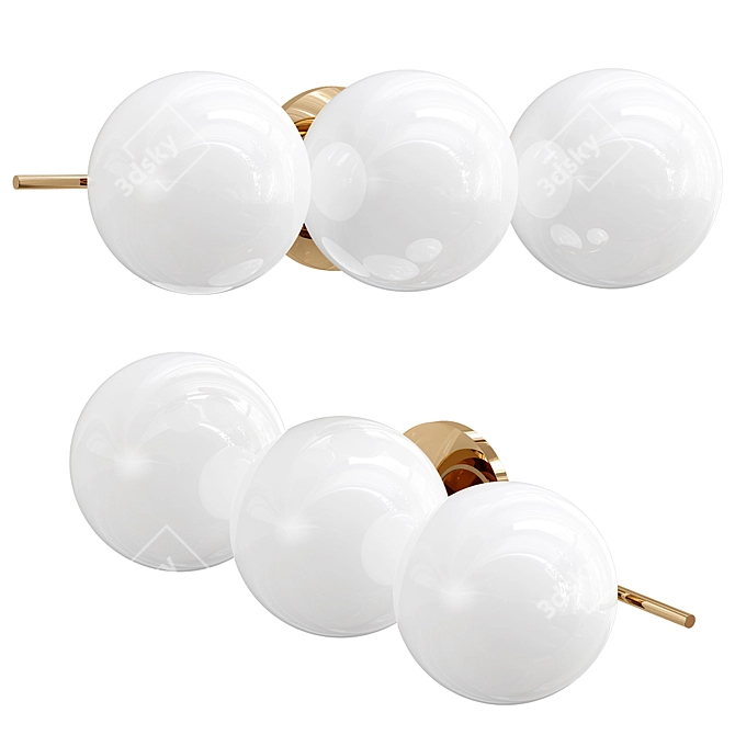 Modern Sphere Stem Wall Sconce 3D model image 1