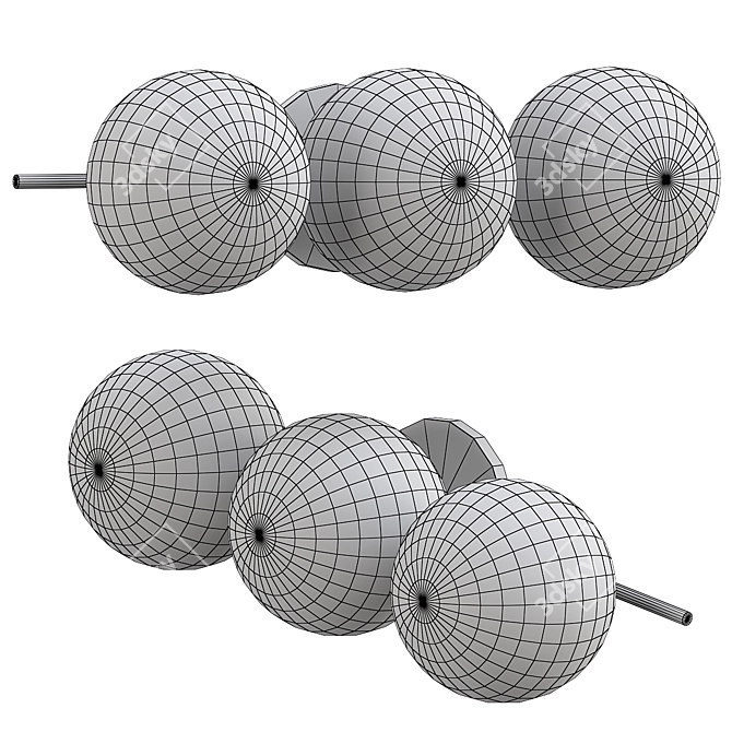 Modern Sphere Stem Wall Sconce 3D model image 2