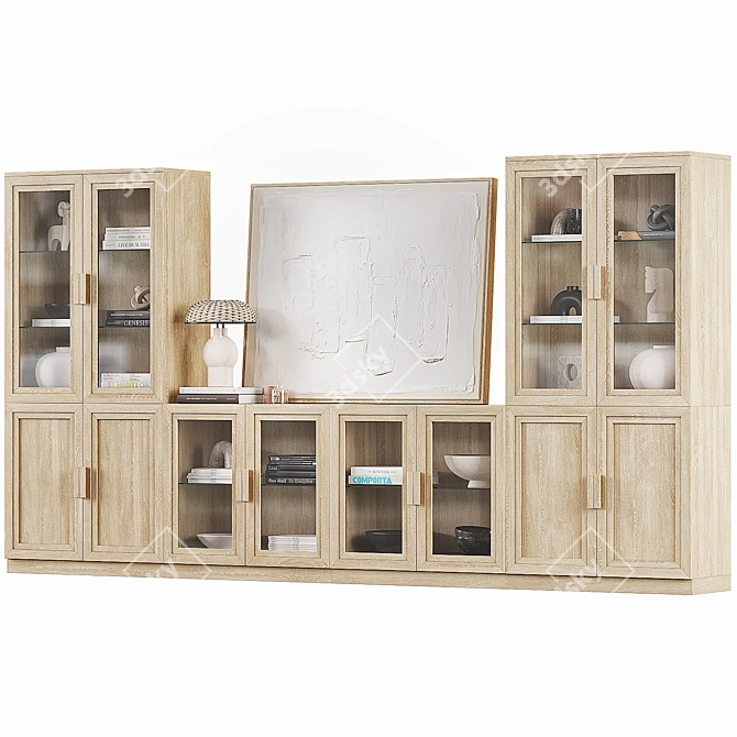 Calypso Wood Media Storage Console 3D model image 2