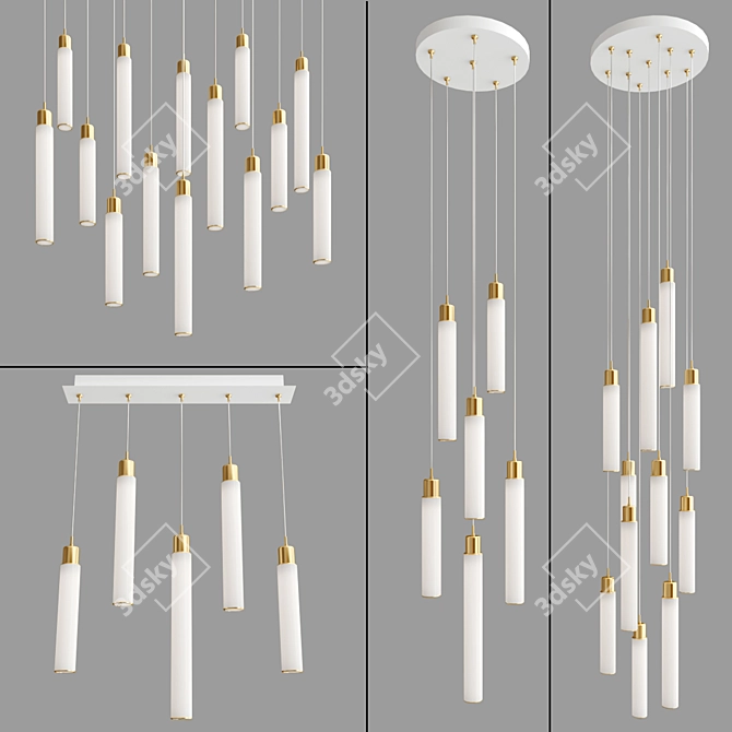 Illuminating White Candles Collection 3D model image 4