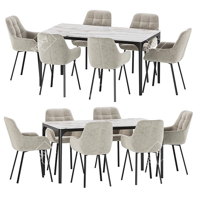 Modern Dining Set Furniture Collection 3D model image 1