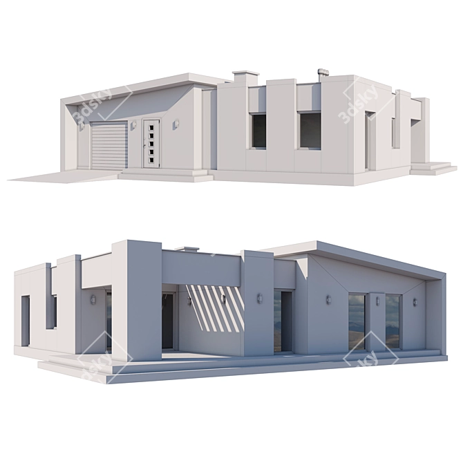 Modern Home: Millimeter Units 3D model image 3