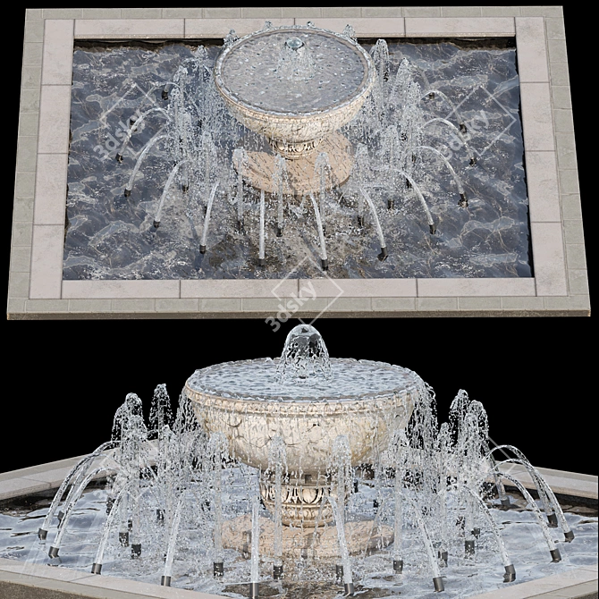 Cascade Water Fountains for Projects 3D model image 1