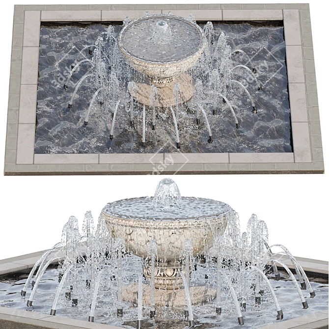 Cascade Water Fountains for Projects 3D model image 2