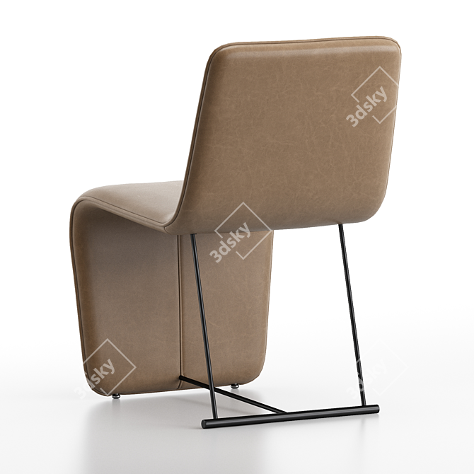 Modern Leather Dining Chair - Branon 3D model image 5