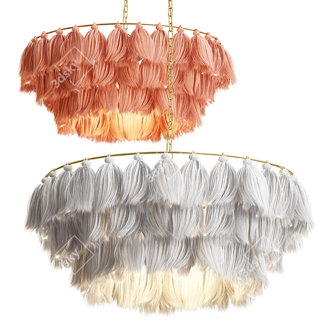 Boho Tassel Pendant Light 3D model image 1