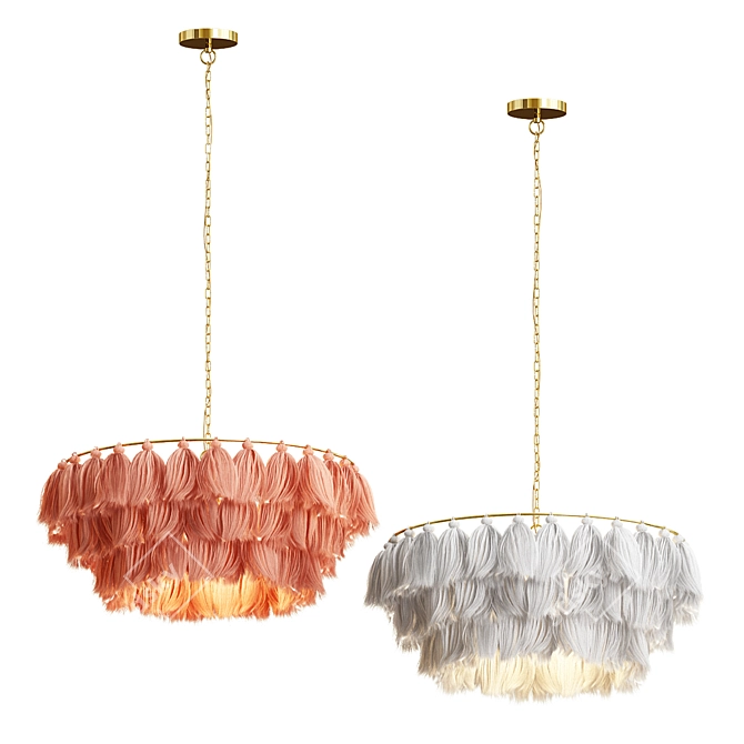 Boho Tassel Pendant Light 3D model image 2