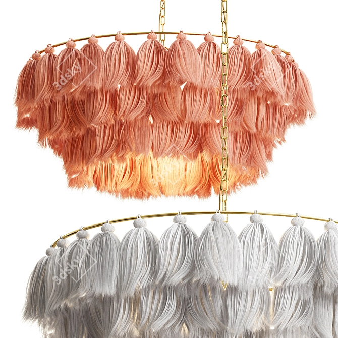 Boho Tassel Pendant Light 3D model image 3