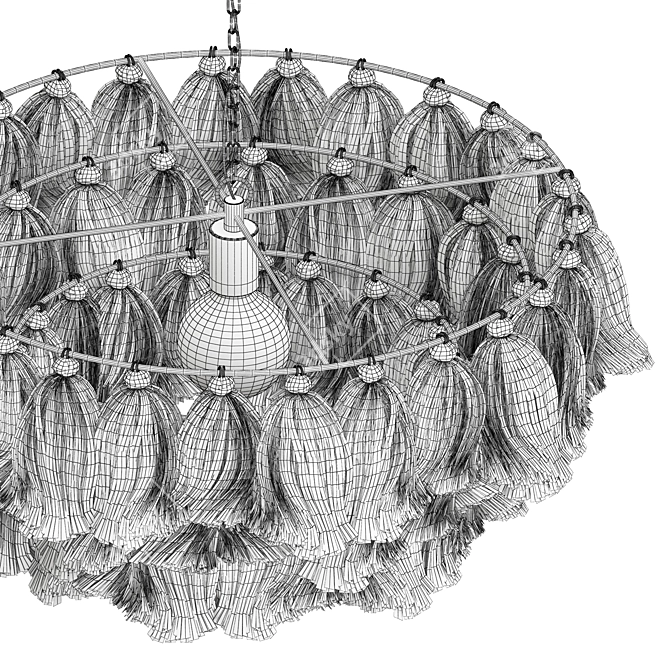 Boho Tassel Pendant Light 3D model image 5