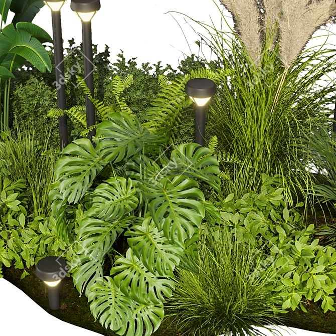 Volume 409 Leaf Collection: Premium Outdoor Garden Plants 3D model image 3