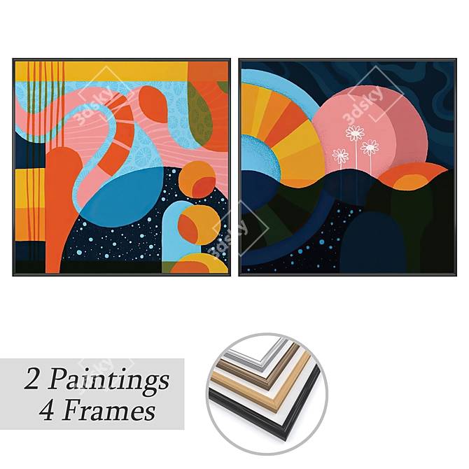 Gallery Wall Art Set Kit 3D model image 1