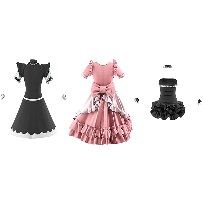 Cosplay Clothes Trio Collection 3D model image 4