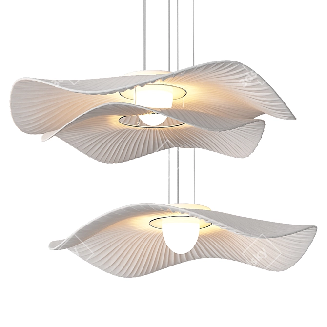 Nordic Lotus Leaf Pendant Light 3D model image 1