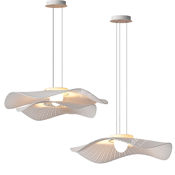 Nordic Lotus Leaf Pendant Light 3D model image 3