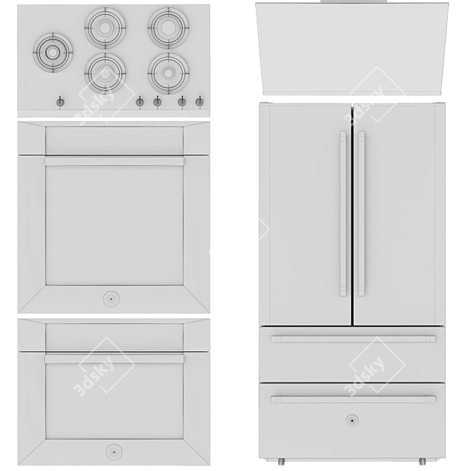 Bertazzoni Modern Kitchen Appliance Bundle 3D model image 5