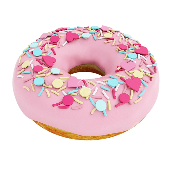 Delectable Donut Assortment 3D model image 6