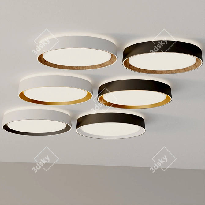 Modern LED Flushmount Lighting Fixture 3D model image 5