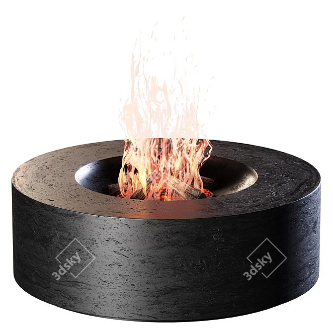 Round Fire Pit - XL Size 3D model image 2