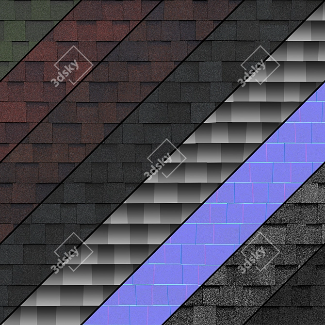 Flexible Bitumen Shingle Kit 3D model image 4