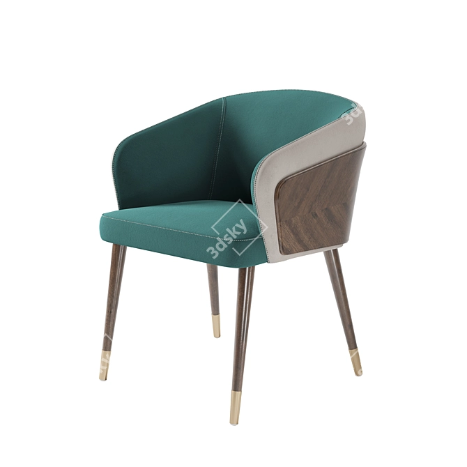 Modern Wood Dining Chair Set 3D model image 5