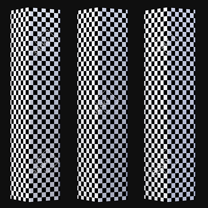 Metal Perforated Columns 500x500x2500mm 3D model image 7