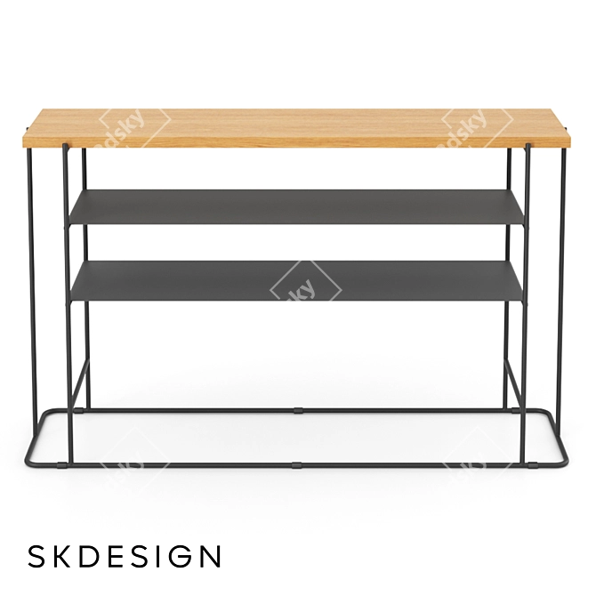 Eden Console Table in Oak 3D model image 2