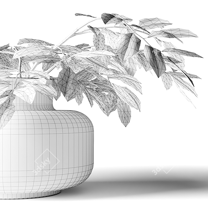 Low Vase Branches 3D model image 3