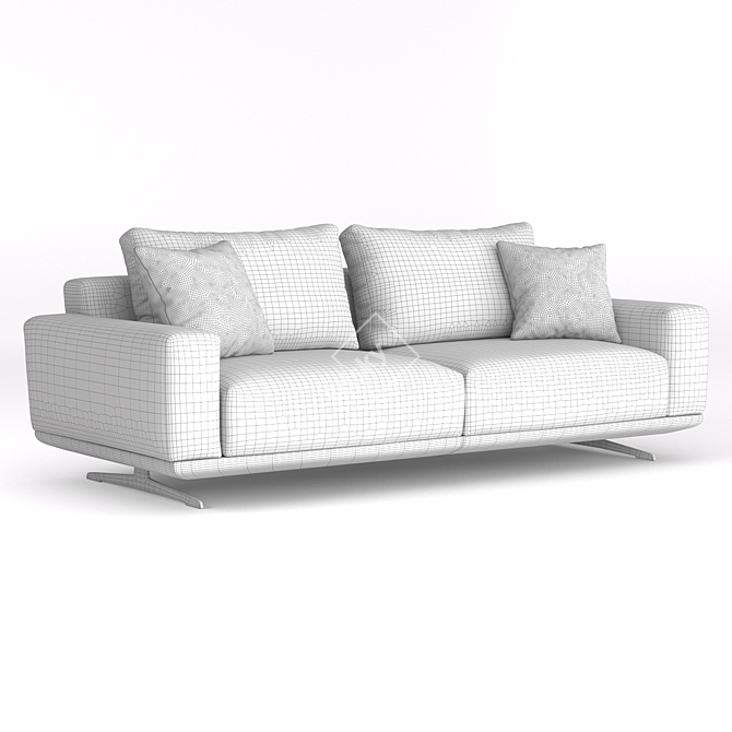 Elegant Zillis Sofa Brown Wood 3D model image 4