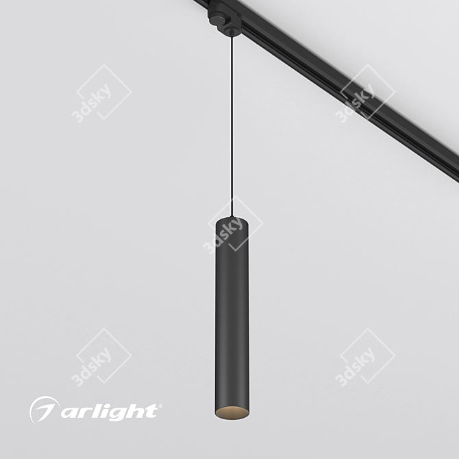 Adjustable Cylinder Pendant Light 3D model image 1