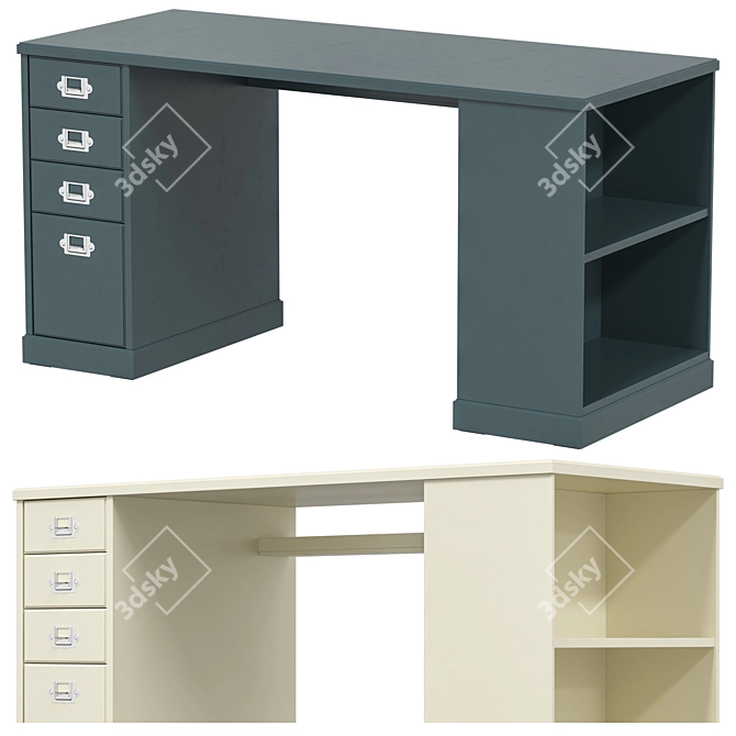 Modern Scandinavian Design Desk 3D model image 1