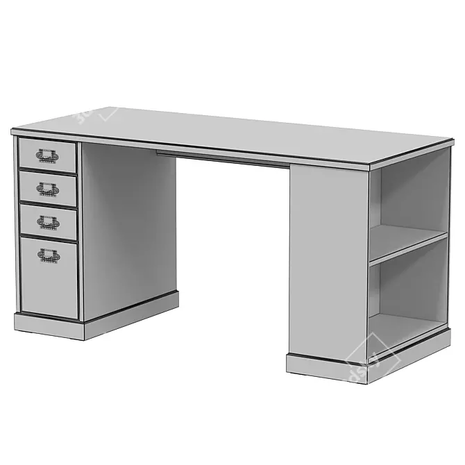 Modern Scandinavian Design Desk 3D model image 6