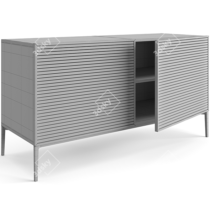 Sleek Contemporary Ruler Sideboard 3D model image 5