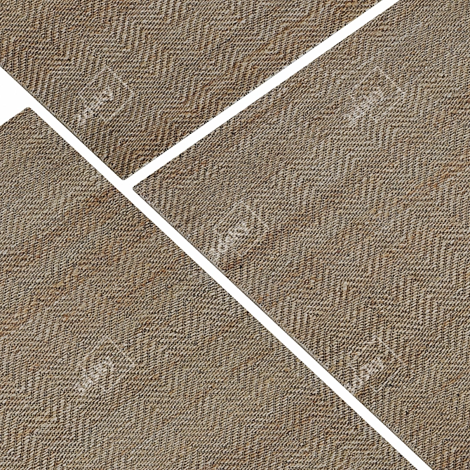 Jute Braided Carpet Set - 4K 3D model image 4