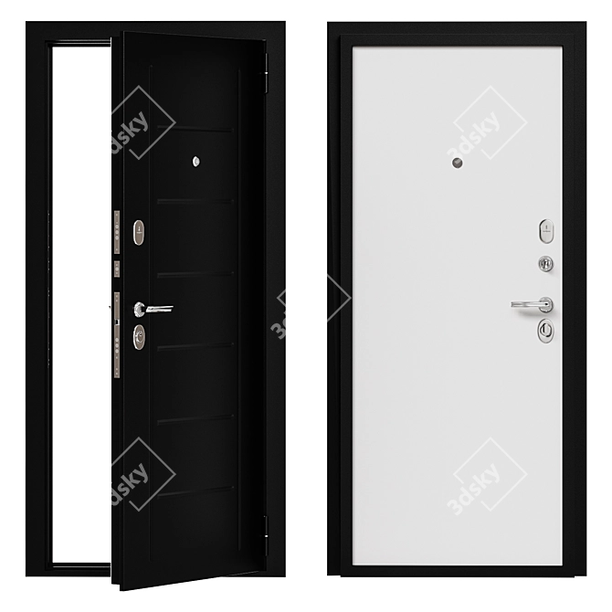 Bravo 21 Steel Entry Door 3D model image 1