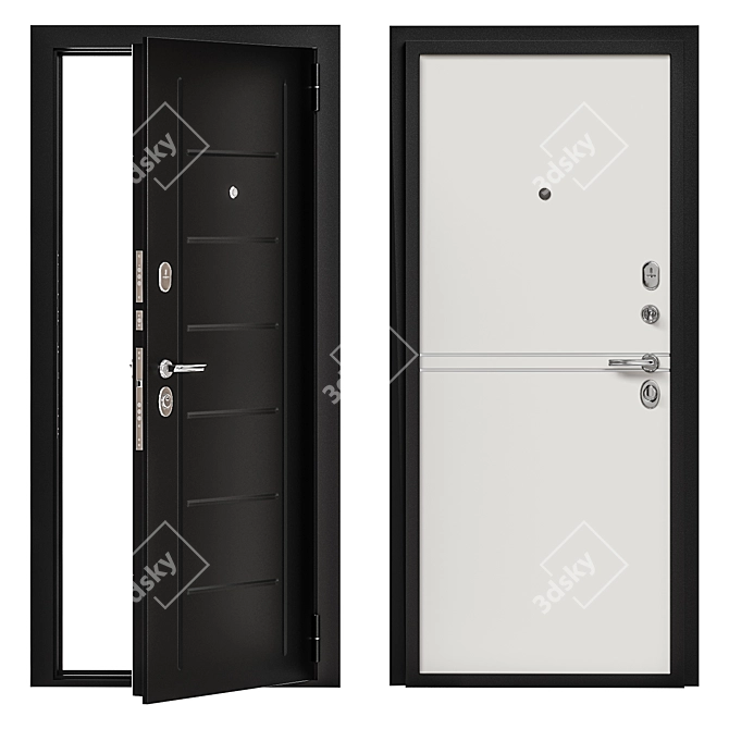 Bravo 22 Metal Entrance Door 3D model image 1