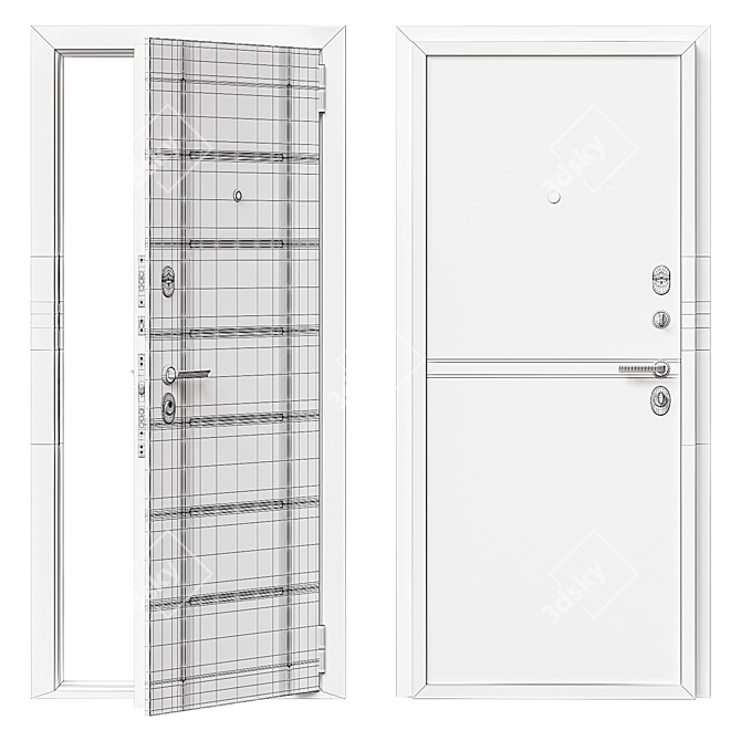 Bravo 22 Metal Entrance Door 3D model image 2