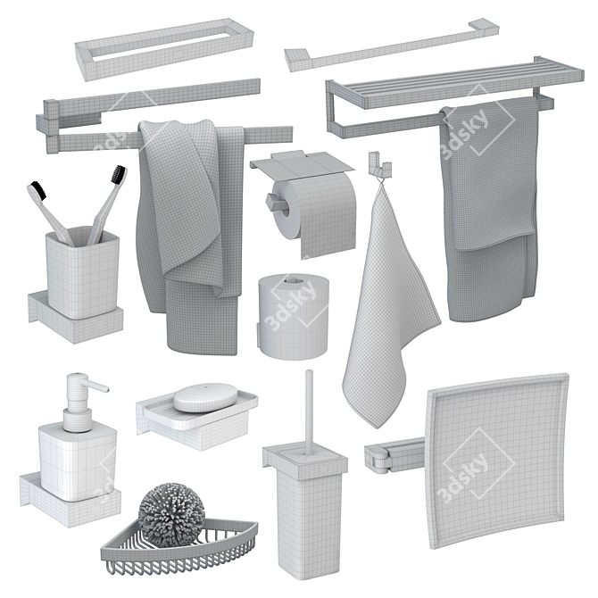 GROHE Cube Accessory Set (13 pcs) 3D model image 5