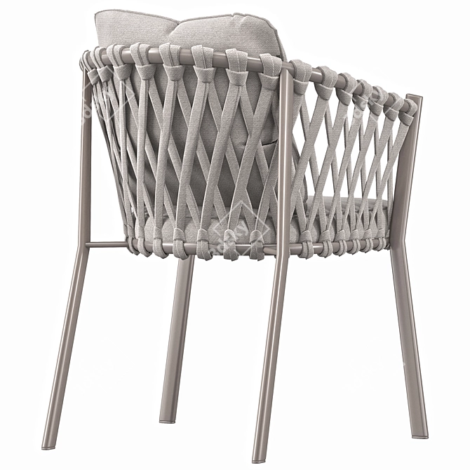 Elegant Black Garden Chair 3D model image 1