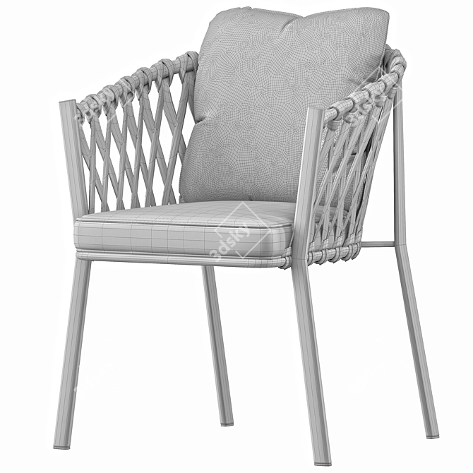 Elegant Black Garden Chair 3D model image 2