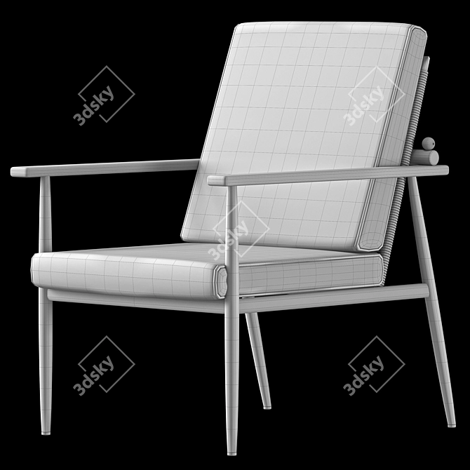 Black Voxel Garden Chair 3D model image 3