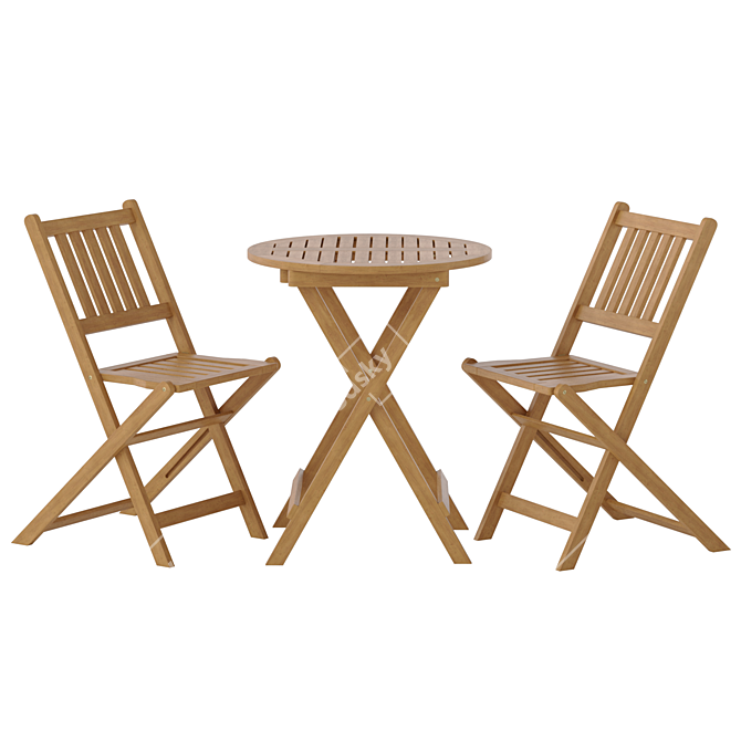 Folding Bistro Patio Furniture Set 3D model image 1