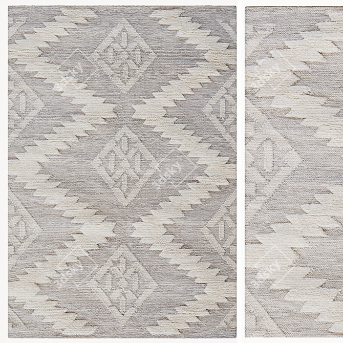 Tribal Wool Rug Set / 3D 3D model image 2