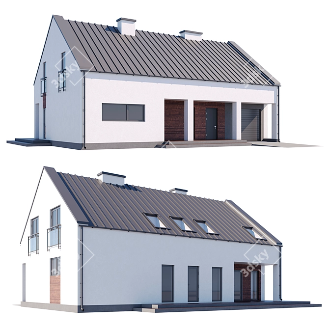 Modern Home: Millimeter Units 3D model image 1