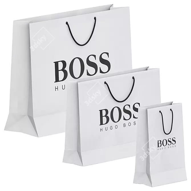 Branded Shopping Bag Set 3D model image 2