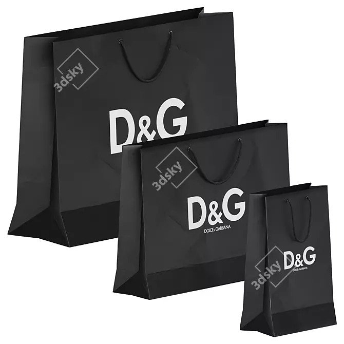 Branded Shopping Bag Set 3D model image 3