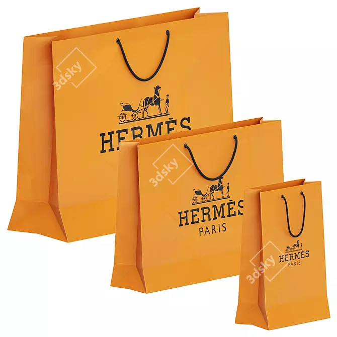 Branded Shopping Bag Set 3D model image 4