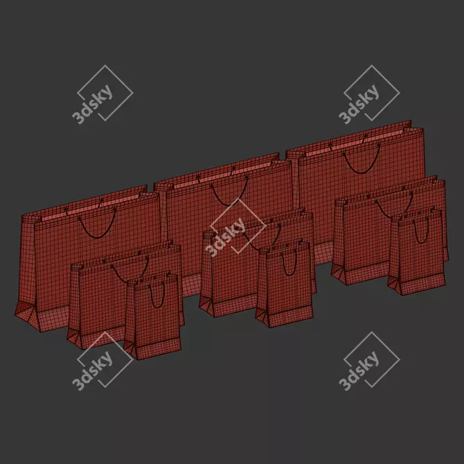 Branded Shopping Bag Set 3D model image 5